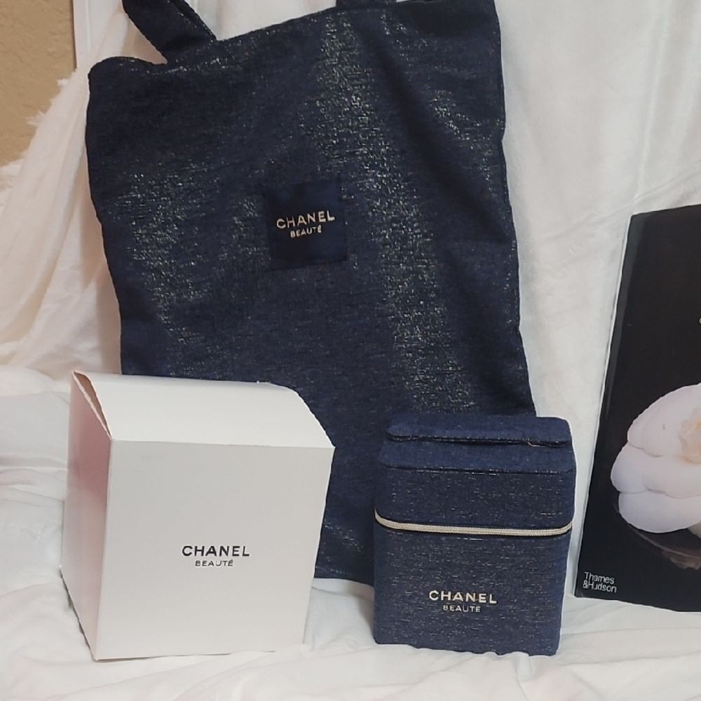 CHANEL Navy Tote and Box Set